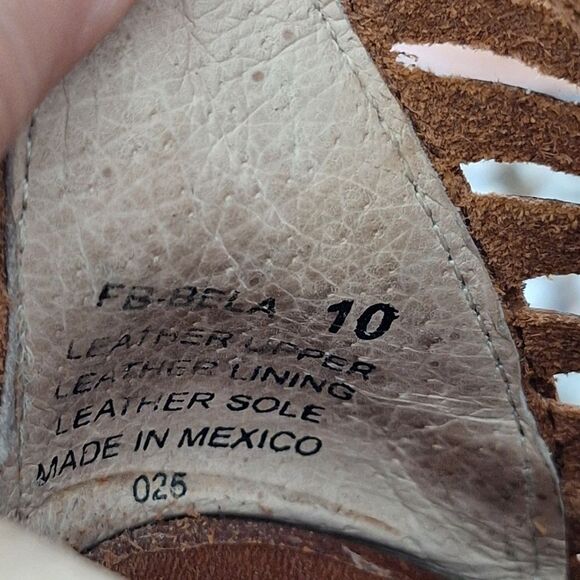 Freebird Bela Leather‎ Strappy Braided Heeled Booties Shoes Distressed Size 10 - Picture 8 of 11